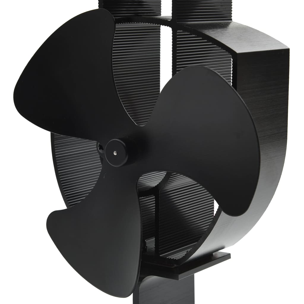 vidaXL Kachelventilator met 2 vinnen zwart