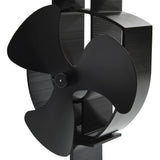 vidaXL Kachelventilator met 2 vinnen zwart