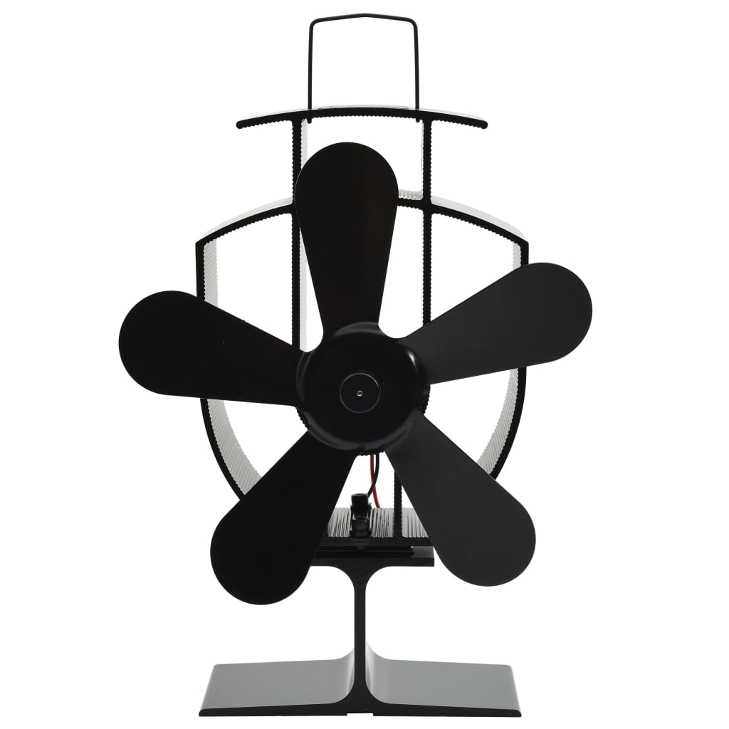 vidaXL Kachelventilator met 2 vinnen zwart