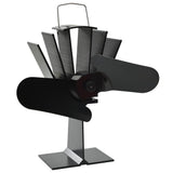 vidaXL Kachelventilator met 2 vinnen zwart
