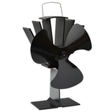 vidaXL Kachelventilator met 2 vinnen zwart