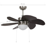 vidaXL Plafondventilator met lamp 76 cm donkerbruin