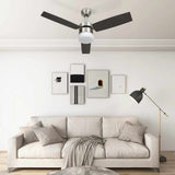 vidaXL Ceiling fan with lamp remote control 108 cm dark brown