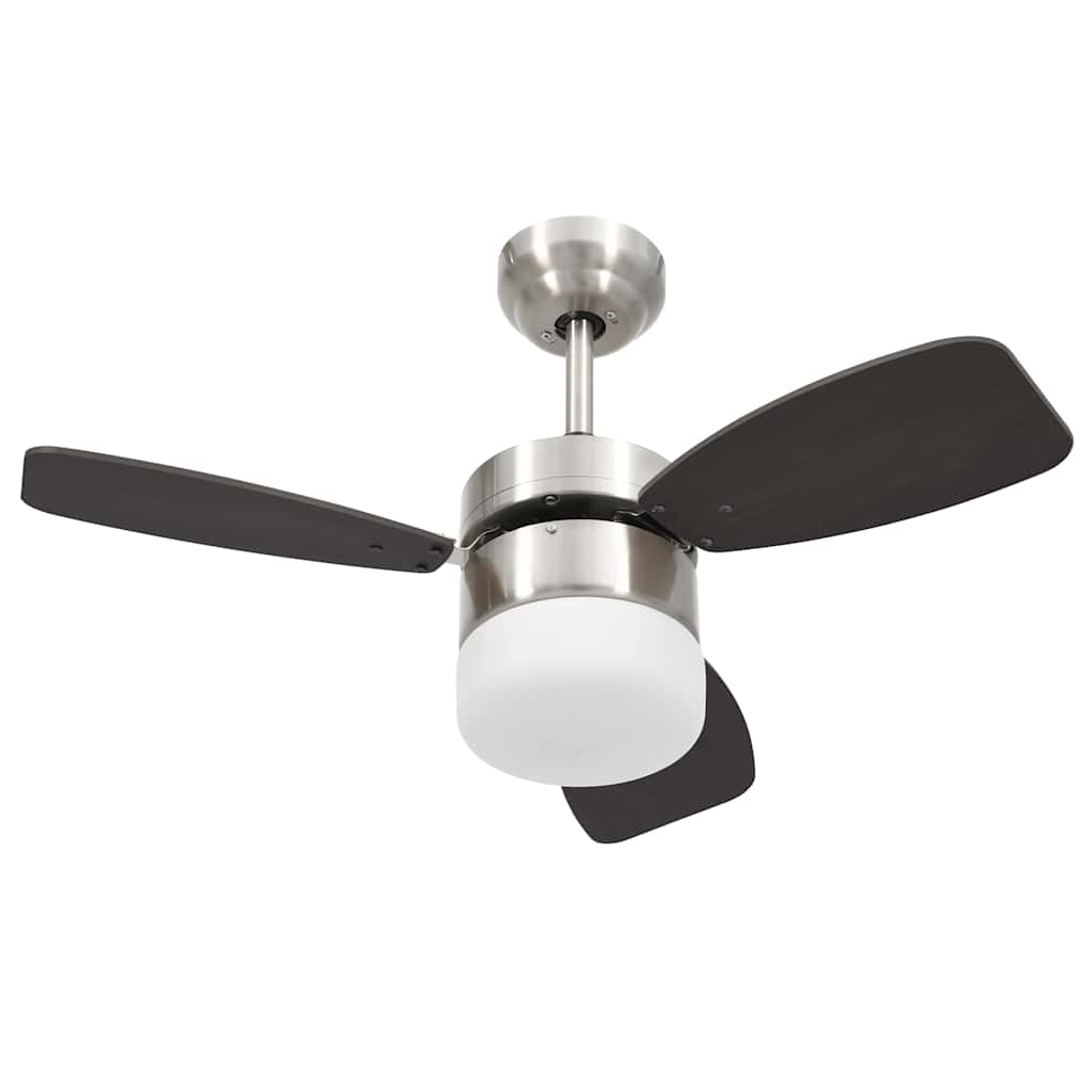 vidaXL Ceiling fan with lamp remote control 108 cm dark brown