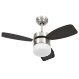 vidaXL Ceiling fan with lamp remote control 108 cm dark brown