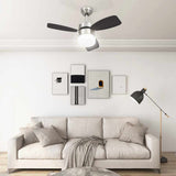 vidaXL Ceiling fan with lamp remote control 108 cm dark brown