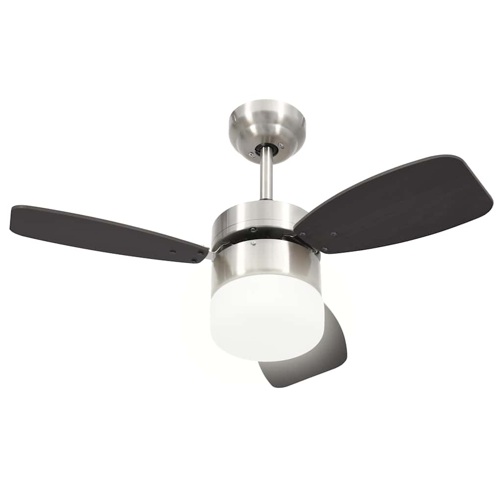 vidaXL Ceiling fan with lamp remote control 108 cm dark brown