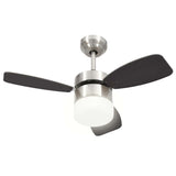 vidaXL Ceiling fan with lamp remote control 108 cm dark brown