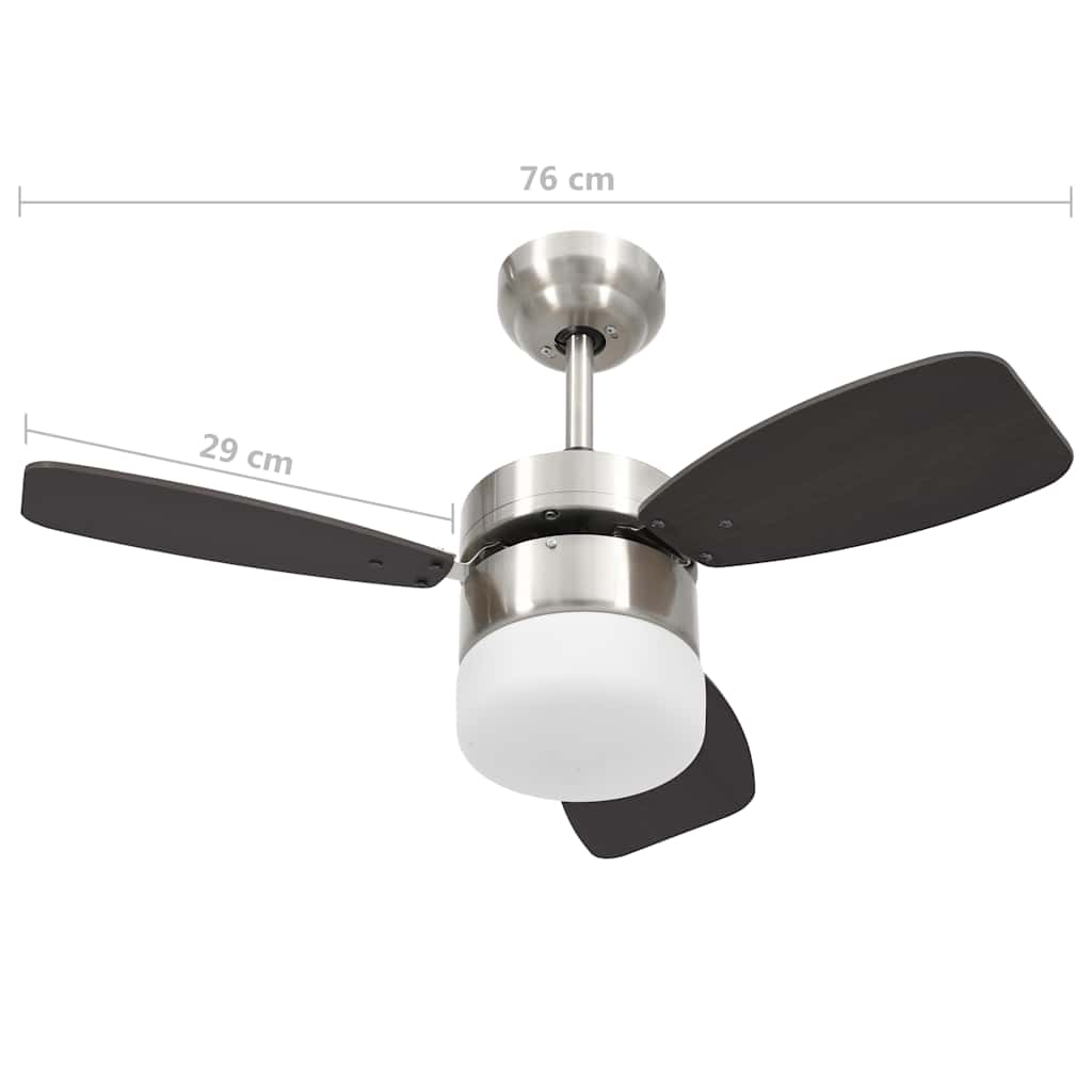 vidaXL Ceiling fan with lamp remote control 108 cm dark brown