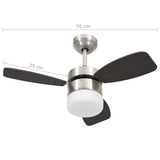 vidaXL Ceiling fan with lamp remote control 108 cm dark brown