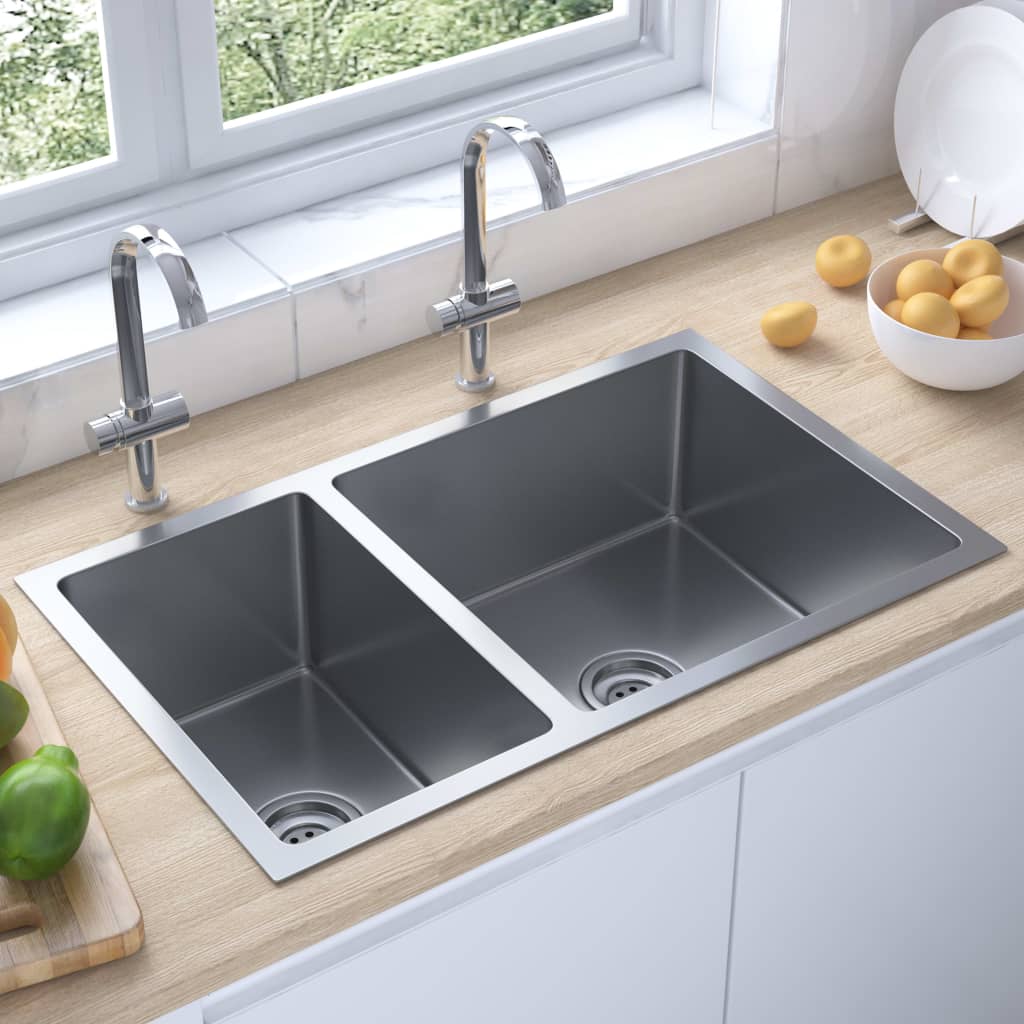vidaXL Sink stainless steel