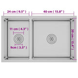 vidaXL Sink stainless steel