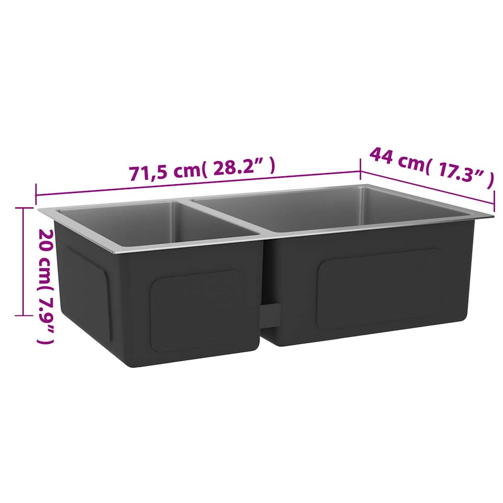 vidaXL Sink stainless steel