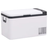 vidaXL Koelbox met handvat en adapter 18 L PP & PE zwart en wit