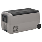 vidaXL Koelbox met wielen en adapter 36 L PP en PE zwart en grijs