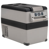 vidaXL Koelbox met handvat en adapter 35 L PP & PE zwart en grijs