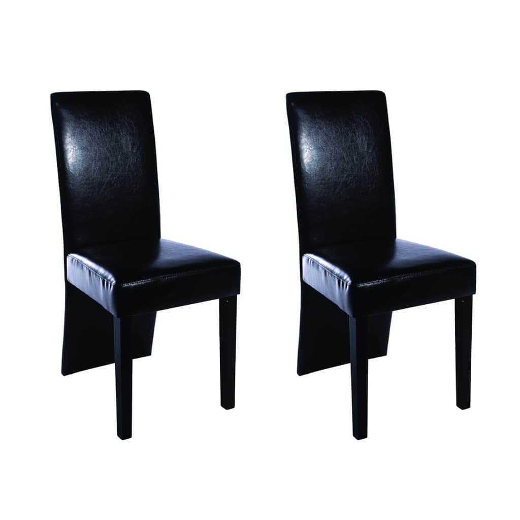 vidaXL Dining Chairs 4 pcs Faux Leather Black