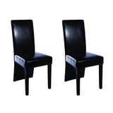 vidaXL Dining Chairs 4 pcs Faux Leather Black