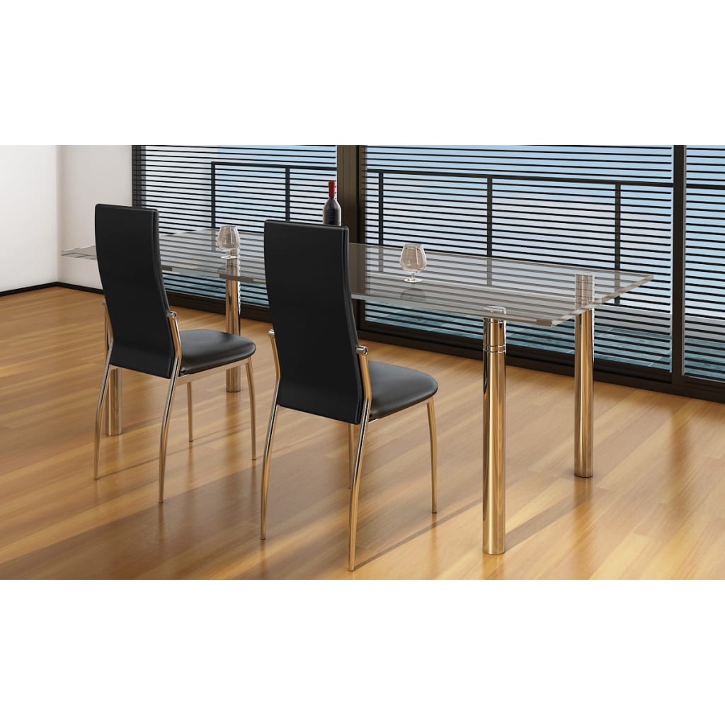 vidaXL Eetkamerstoelen 6 st kunstleer zwart