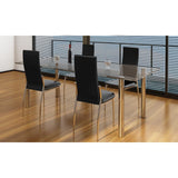 vidaXL Eetkamerstoelen 6 st kunstleer zwart