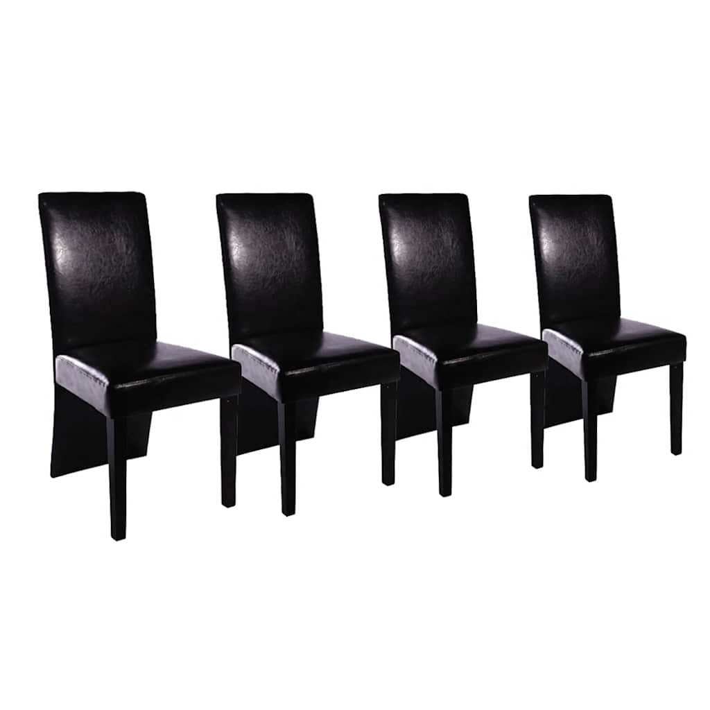 vidaXL Dining Chairs 4 pcs Faux Leather Black