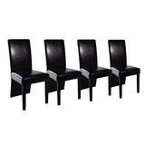 vidaXL Dining Chairs 4 pcs Faux Leather Black
