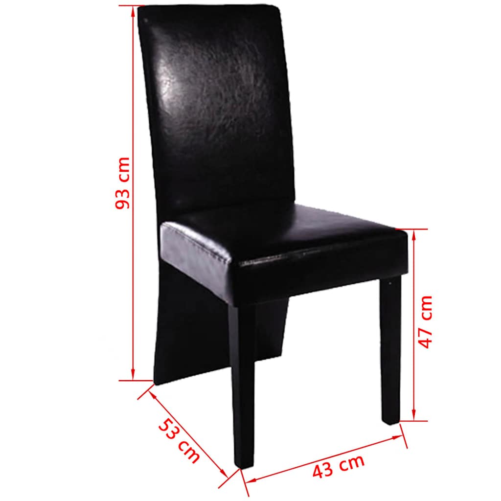 vidaXL Dining Chairs 4 pcs Faux Leather Black