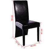vidaXL Dining Chairs 4 pcs Faux Leather Black