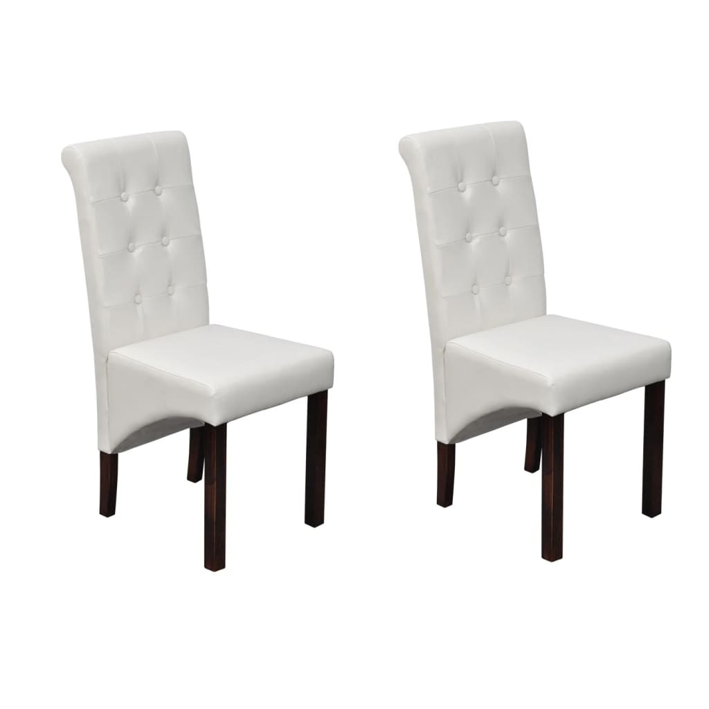vidaXL Eetkamerstoelen 4 st kunstleer wit