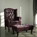 vidaXL Fauteuil et banque de rangement Chesterfield-stijl kunstsuède brun