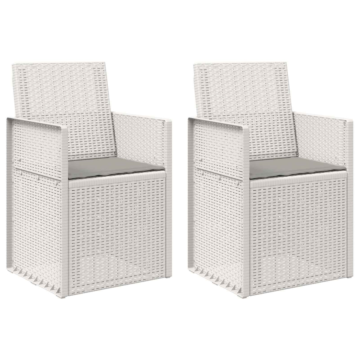 vidaXL Garden Chairs 2 pcs White and Light Grey PP