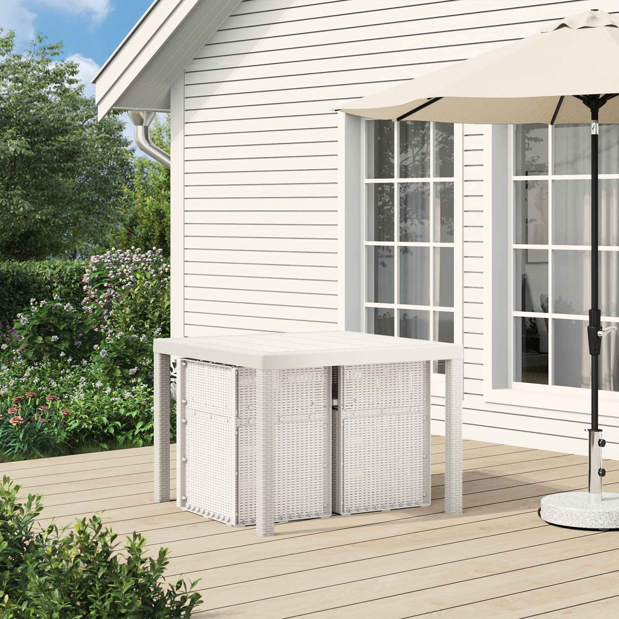 vidaXL Garden Chairs 2 pcs White and Light Grey PP