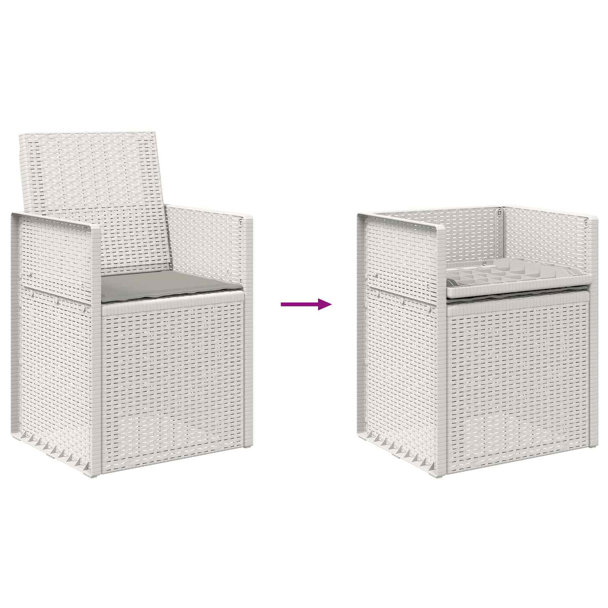 vidaXL Garden Chairs 2 pcs White and Light Grey PP