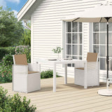 vidaXL Garden Chairs 2 pcs White and Light Grey PP