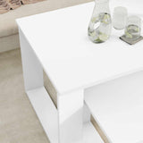 vidaXL Koffietafel Set 2 pcs Wit Bewerkt hout