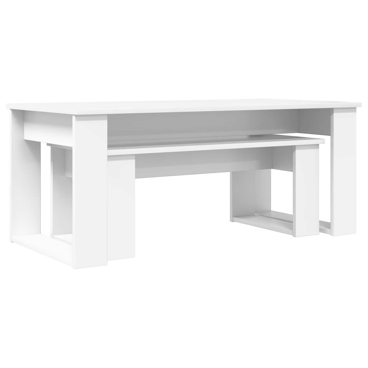 vidaXL Koffietafel Set 2 pcs Wit Bewerkt hout