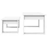 vidaXL Koffietafel Set 2 pcs Wit Bewerkt hout