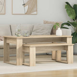 vidaXL Koffietafel Set 2 pcs Wit Bewerkt hout