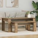 vidaXL Koffietafel Set 2 pcs Wit Bewerkt hout