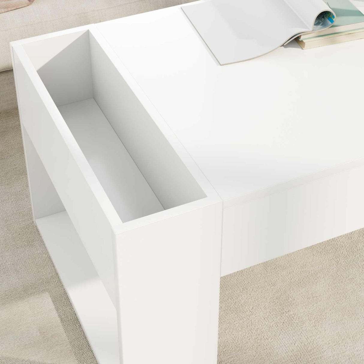 vidaXL Salontafel Wit 110 x 50 x 41 cm Bewerkt hout
