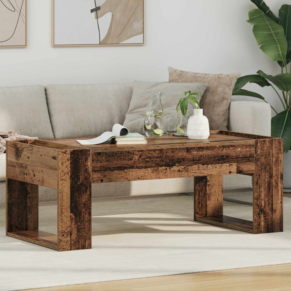vidaXL Salontafel Wit 110 x 50 x 41 cm Bewerkt hout
