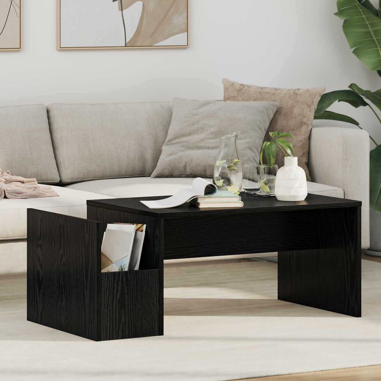 vidaXL Salontafel Wit 90 x 45 x 35 cm Bewerkt hout