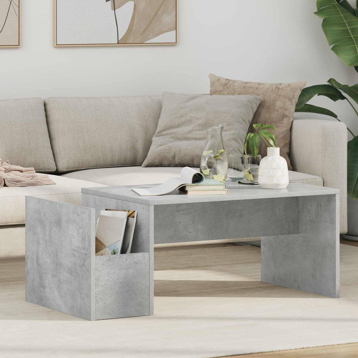 vidaXL Salontafel Wit 90 x 45 x 35 cm Bewerkt hout