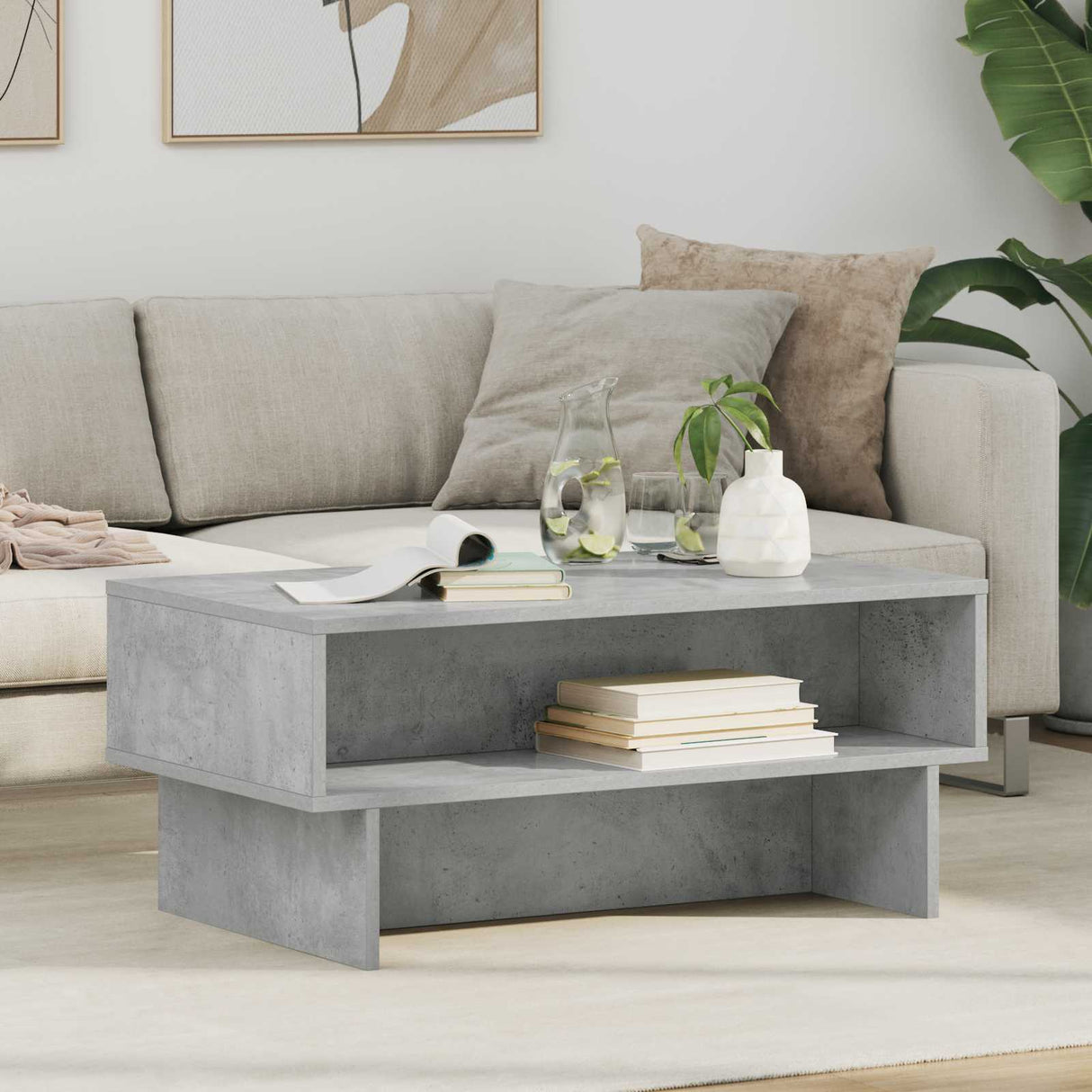 vidaXL Salontafel Wit 80 x 46 x 35 cm Bewerkt hout