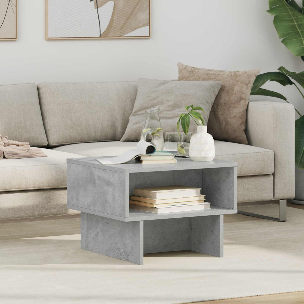 vidaXL Salontafel Wit 80 x 46 x 35 cm Bewerkt hout