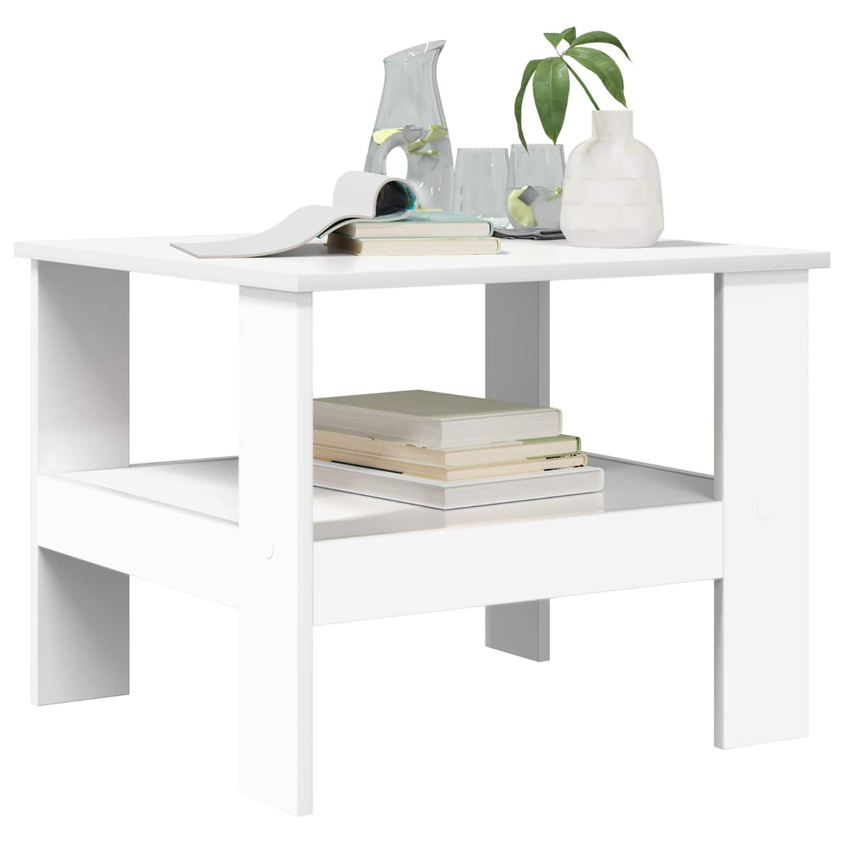 vidaXL Salontafel Wit 57 x 55 x 45 cm Bewerkt hout