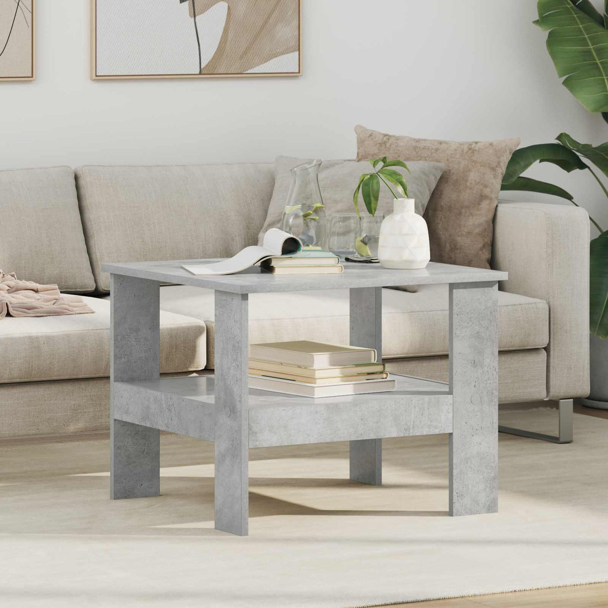 vidaXL Salontafel Wit 57 x 55 x 45 cm Bewerkt hout