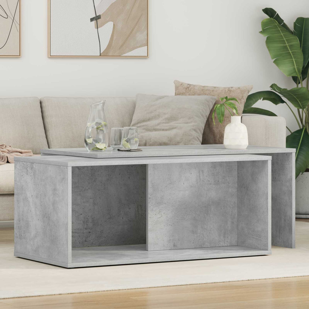 vidaXL Koffietafel Set 2 pcs Wit Bewerkt hout