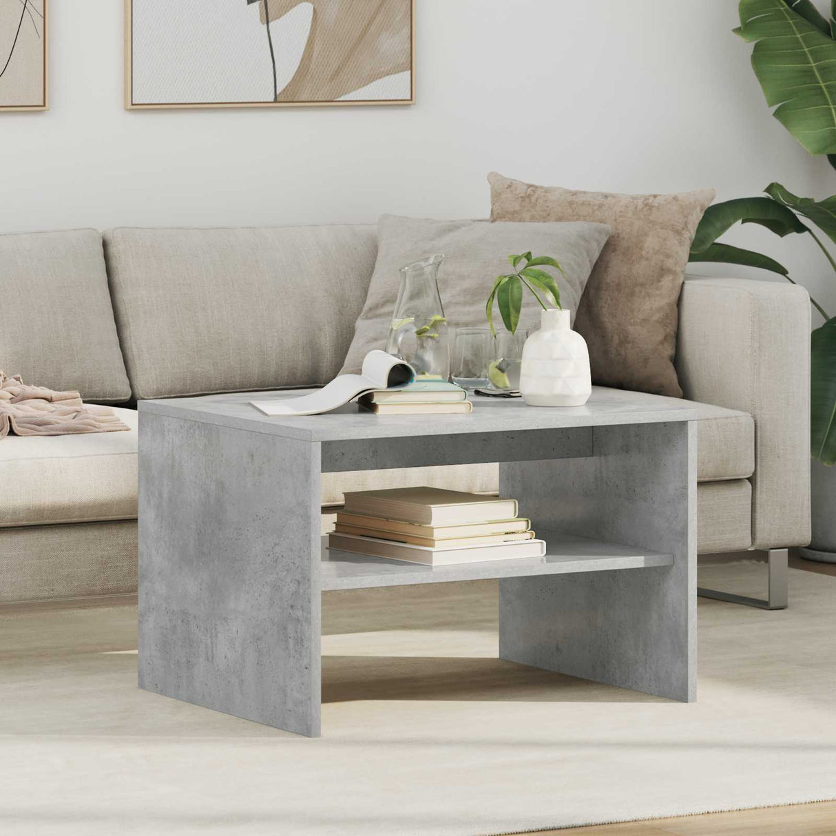 vidaXL Salontafel Wit 60 x 50 x 40 cm Bewerkt hout