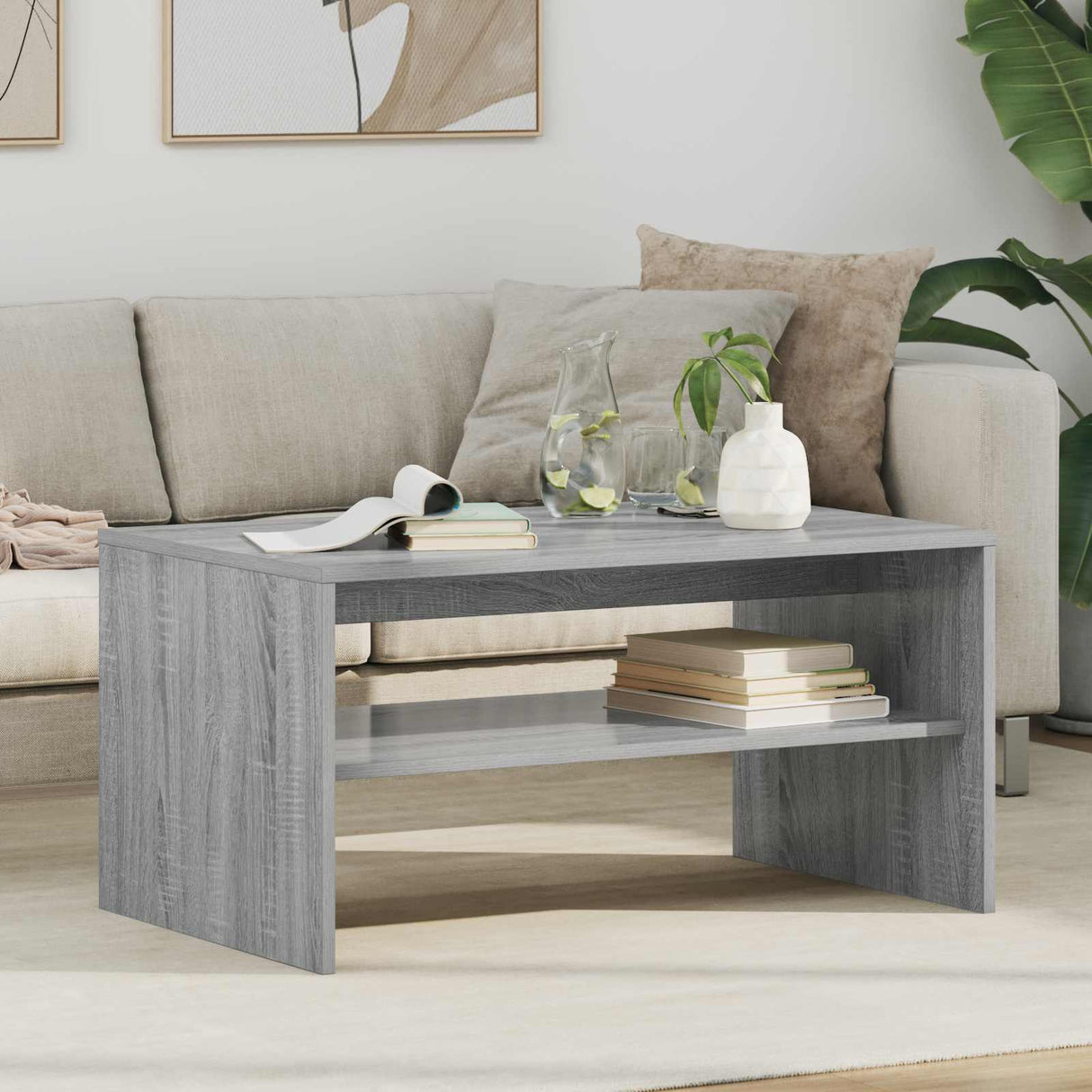 vidaXL Salontafel Wit 60 x 50 x 40 cm Bewerkt hout